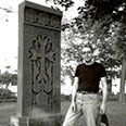 An Armenian khatchkar / stone cross in Budapest